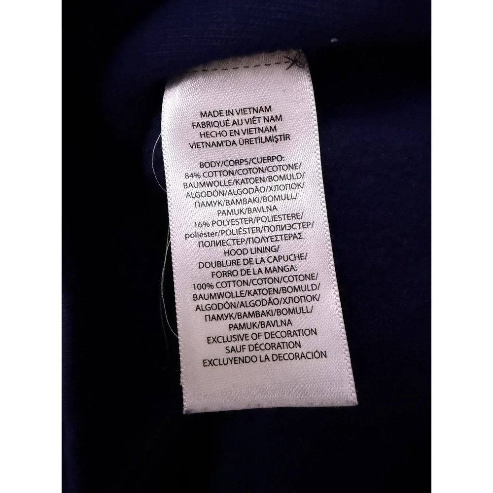 Polo Ralph Lauren Full Zip Hoodie Waffle Lined‎ Hood Heavyweight Navy Size 2XL